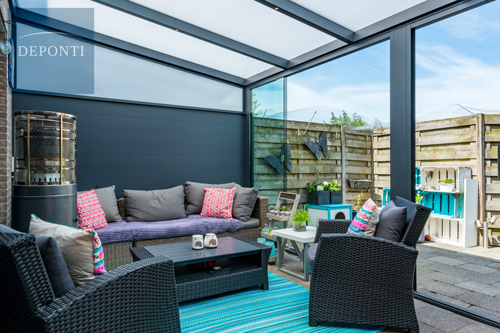 Terrassendach Bosco der Firma Deponti- Innenansicht.