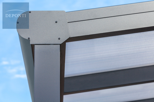 Terrassendach Bosco der Firma Deponti- Detailansicht.