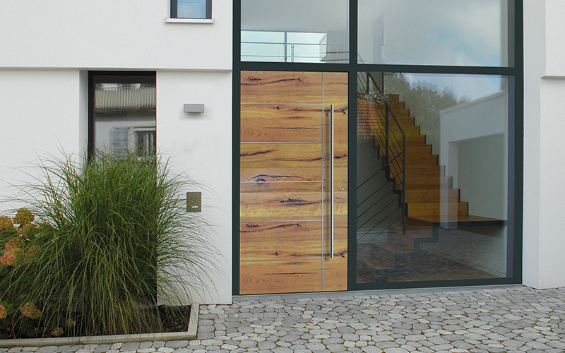 Aluminium Haustür in Holz-Optik von noblesse